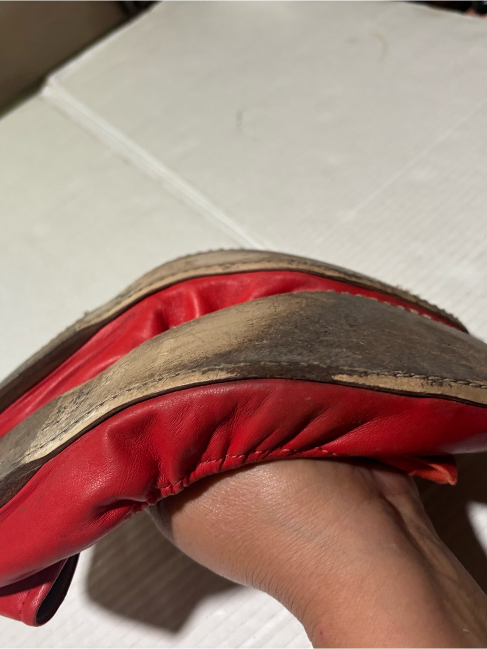 Miu Miu Coral Red Bow Leather Ballet Flat - Picture 14 of 16